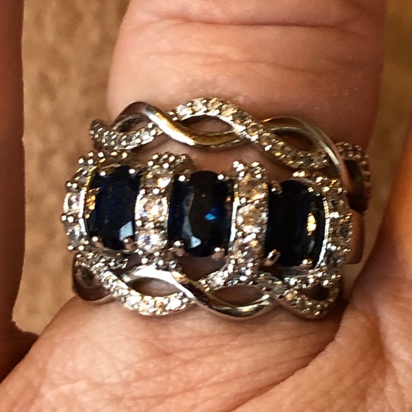 👑👑Gorgeous blue ring-no hallmark-tests silver👑 - Picture 5 of 8